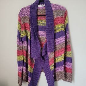 Caren‎ Sport Womens Cardigan Knit Sweater 2X Multi Color Long Sleeves